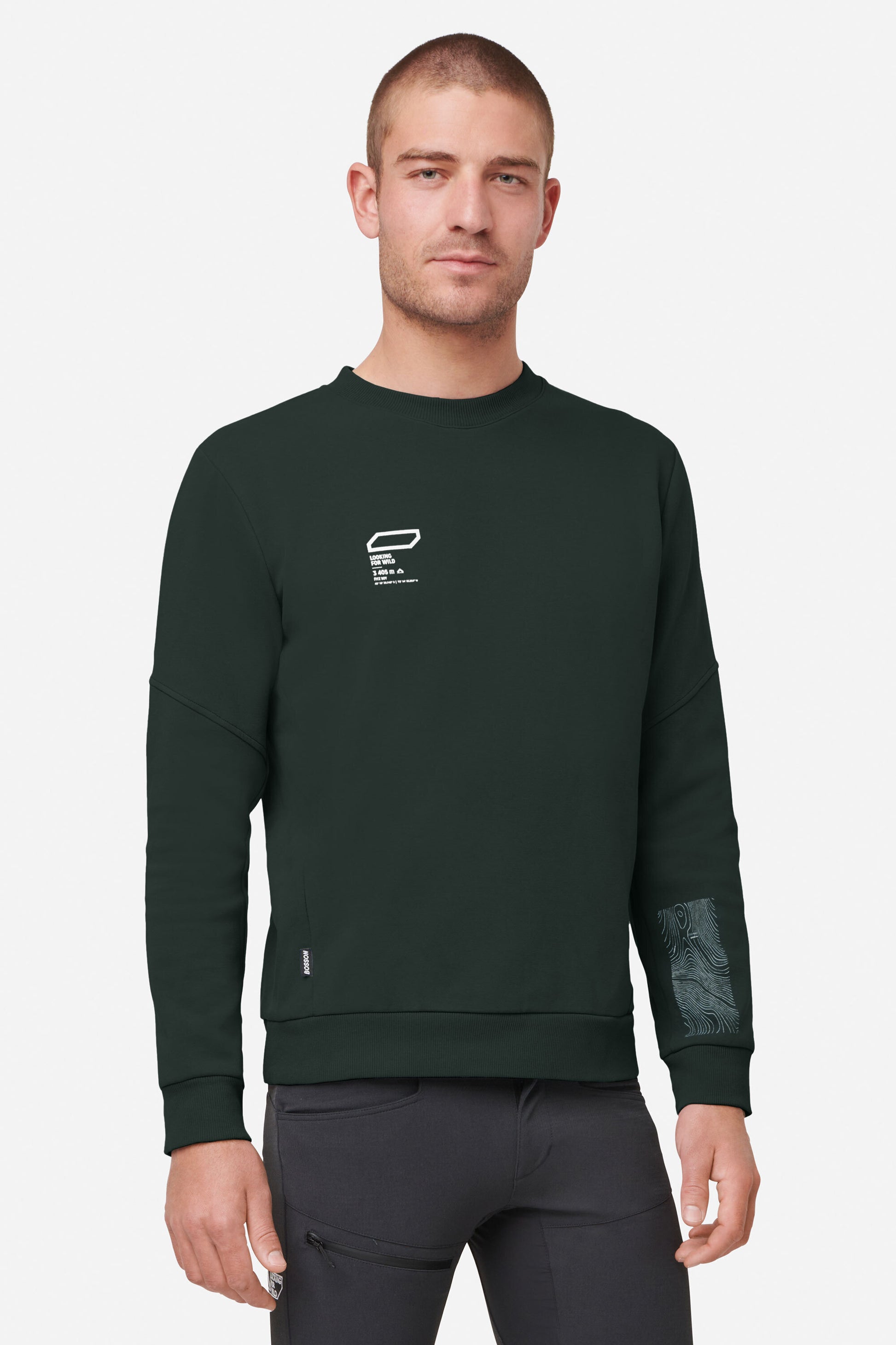 Bosson Organic cotton sweatshirt Evergreen